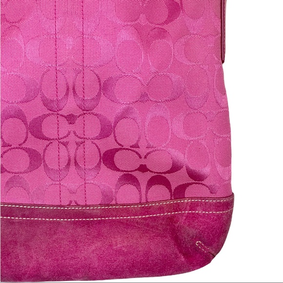 COACH- Pink Logo Fabric Crossbody / Shoulder Bag - Picture 6 of 13